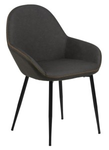 Fernity Krzesło Candis Dove Grey PU, metalowa podstawa, ekoskóra
