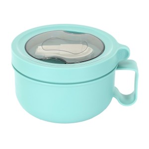 Fernity Okrągły Lunch box niebieski z widelcem