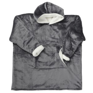 Fernity Bluza ocieplana szeroka/ snuddie          z kieszenią szara