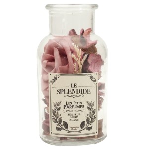 Fernity Szklany słój 16cm z pot pourri różowe