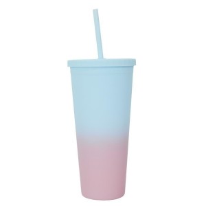 Fernity Kubek ze słomką Tie-Dye PP                niebiesko-różowy