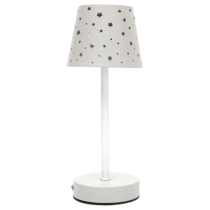 Fernity Lampa stołowa ładowana z ażurowymi        gwiazdkami biała
