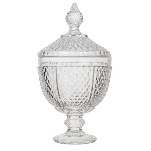 Fernity Bomboniera szklana Diamond 31cm z pokrywką