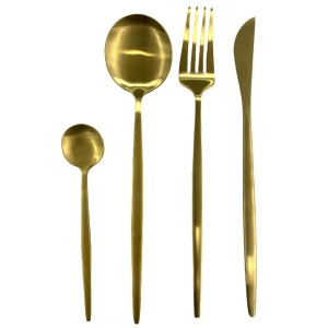 Fernity Zestaw sztućców Gilded złote na 6 osób
