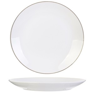 Fernity Talerz Pearl Gold 27cm biały z porcelany