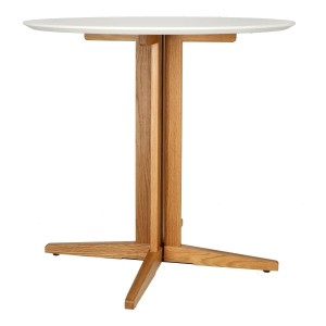 Fernity Stół Mauro 80cm dąb naturalny, biały blat MDF