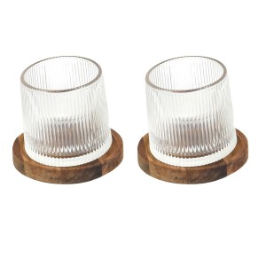 Fernity Zestaw 2 szklanek do whisky               z podkładkami