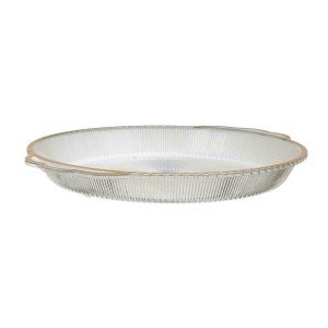 Fernity Taca Mirage 38,5cm owalna złoty brzeg     plastikowa