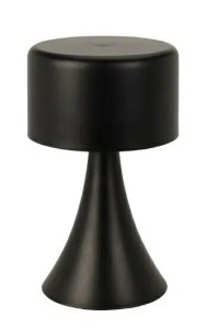 Fernity Lampa stołowa Tirset LED czarna 12,5 cm, zasilana na baterie