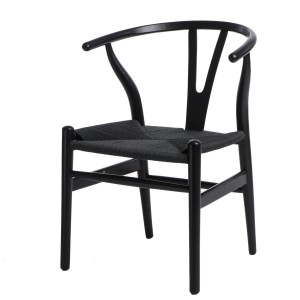 Fernity Krzesło Wicker Czarne czarny inspirowany Wishbone