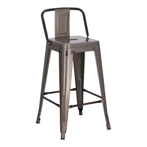 Fernity Hoker Paris Back short 66cm metaliczny insp. Tolix