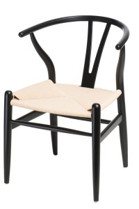 Fernity Krzesło Wicker Naturalne Czarny inspirow ane Wishbone