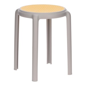 Fernity Stołek Zula szary z polipropylenu, średnica siedziska 33 cm