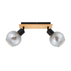 Italux Barel  Reflektorek SPL-67535-2-BK-WO Czarny, drewniany