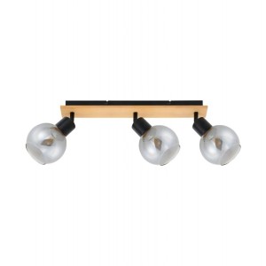 Italux Barel  Reflektorek SPL-67535-3-BK-WO Czarny, drewniany