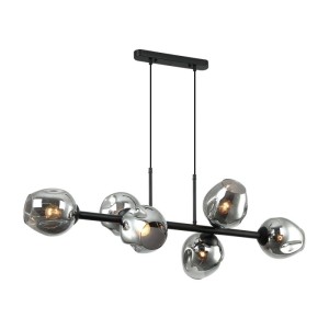 Italux Borgo  Lampa wisząca PND-30843-6 BK+SG Czarny, dymiony