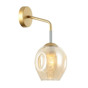 Italux Borgo  Kinkiet WL-30843-1 GD+AMB Złoty, miodowy