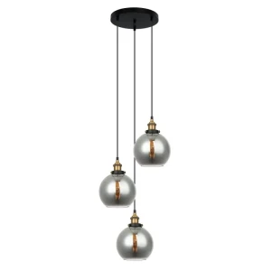 Italux Cardena  Lampa wisząca MDM-4330/3 GD+SG Czarny, złoty