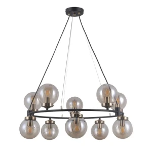 Italux Galvez  Lampa wisząca PND-28622-10A Czarny mat, antyczny brąz