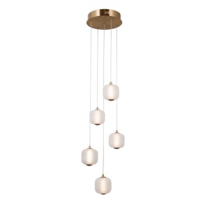 Italux Ganti  Lampa wisząca PND-34362-5-HBR-OPAL złoty