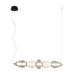 Italux Gastel  Lampa wisząca PND-74937-5-BK Czarny, biały, przezroczysty