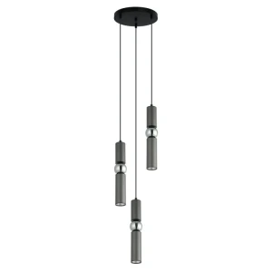 Italux Isidora  Lampa wisząca PND-14290-3-GR Czarny, szary, chrom