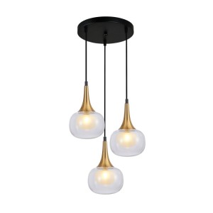 Italux Konila  Lampa wisząca PND-99709-3A-BRO-CL Mosiężny