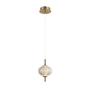 Italux Lazie  Lampa wisząca PND-29038-1-GD Mosiężny, przezroczysty
