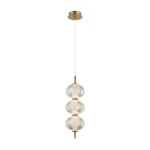 Italux Lazie  Lampa wisząca PND-29038-3-GD Mosiężny, przezroczysty