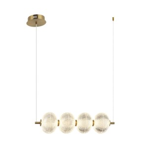 Italux Lazie  Lampa wisząca PND-29038-4-GD Mosiężny, przezroczysty