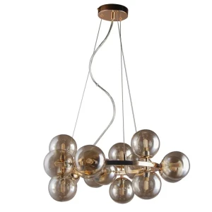 Italux Marbelio  Lampa wisząca PND-6161-15 GO+CO Złoty, koniak