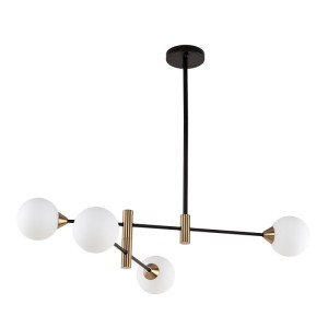 Italux Marino  Lampa wisząca PND-9148-4-OPAL Czarny, mosiężny