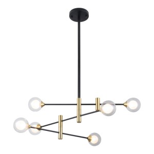 Italux Marino  Lampa wisząca PND-9148-6 Czarny, mosiężny