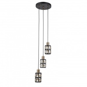 Italux Menfi  Lampa wisząca PND-44236-3-BK-GD Czarny, mosiądz
