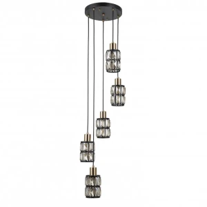 Italux Menfi  Lampa wisząca PND-44236-5-BK-GD Czarny, mosiądz