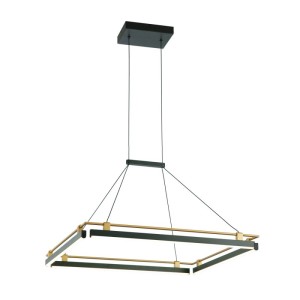 Italux Merlot  Lampa wisząca PND-54638S-44W-3K-BK-GD Czarny, złoty