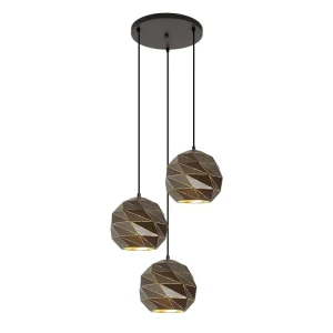 Italux Palermo  Lampa wisząca PND-2424-3S-GR+GD Antracytowy