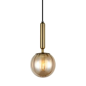 Italux Ravena  Lampa wisząca PND-2324-1 BRO+AMB Mosiężny, bursztynowy