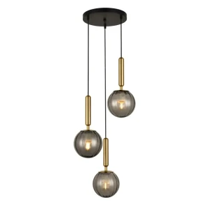 Italux Ravena  Lampa wisząca PND-2324-3A BRO+SG Mosiężny, dymiony