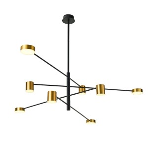 Italux Remdal  Lampa wisząca PND-16374-8-BK-GD-3K Czarny, złoty