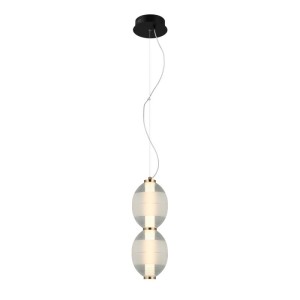 Italux Rinot  Lampa wisząca PND-45372-2-WH-CL Czarny, biały, przezroczysty