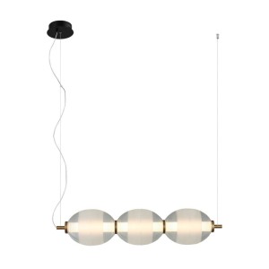 Italux Rinot  Lampa wisząca PND-45372-3-WH-CL Czarny, biały, przezroczysty