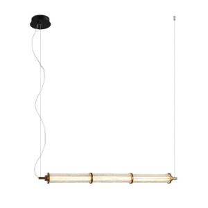 Italux Sanpo  Lampa wisząca PND-26384-3-GD-CL Czarny, przezroczysty