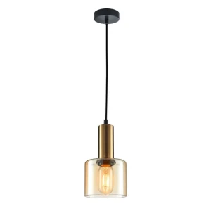 Italux Santia  Lampa wisząca PND-65342-1-BRO+AMB Miedziany