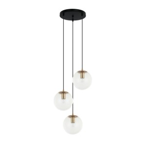 Italux Sarpo  Lampa wisząca PND-58867-3S-BK-BRO Mosiądz