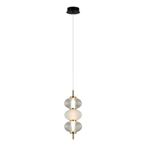 Italux Testa  Lampa wisząca PND-84938-3-BK Czarny, biały, przezroczysty