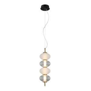 Italux Testa  Lampa wisząca PND-84938-4V-BK Czarny, biały, przezroczysty