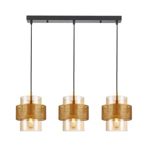 Italux Vinoti  Lampa wisząca PND-22132-3S-GD-AMB Złoty, bursztynowy