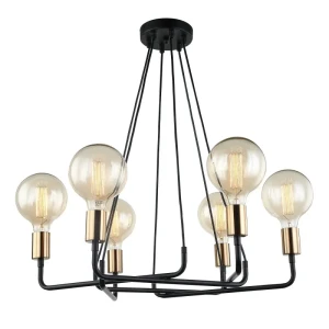 Italux Betty  Lampa wisząca MDM-3901/6 BK+BRO Brąz, czarny