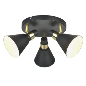 Italux Biagio  Plafon MB-H16079CK-3 Czarny mat, złoty